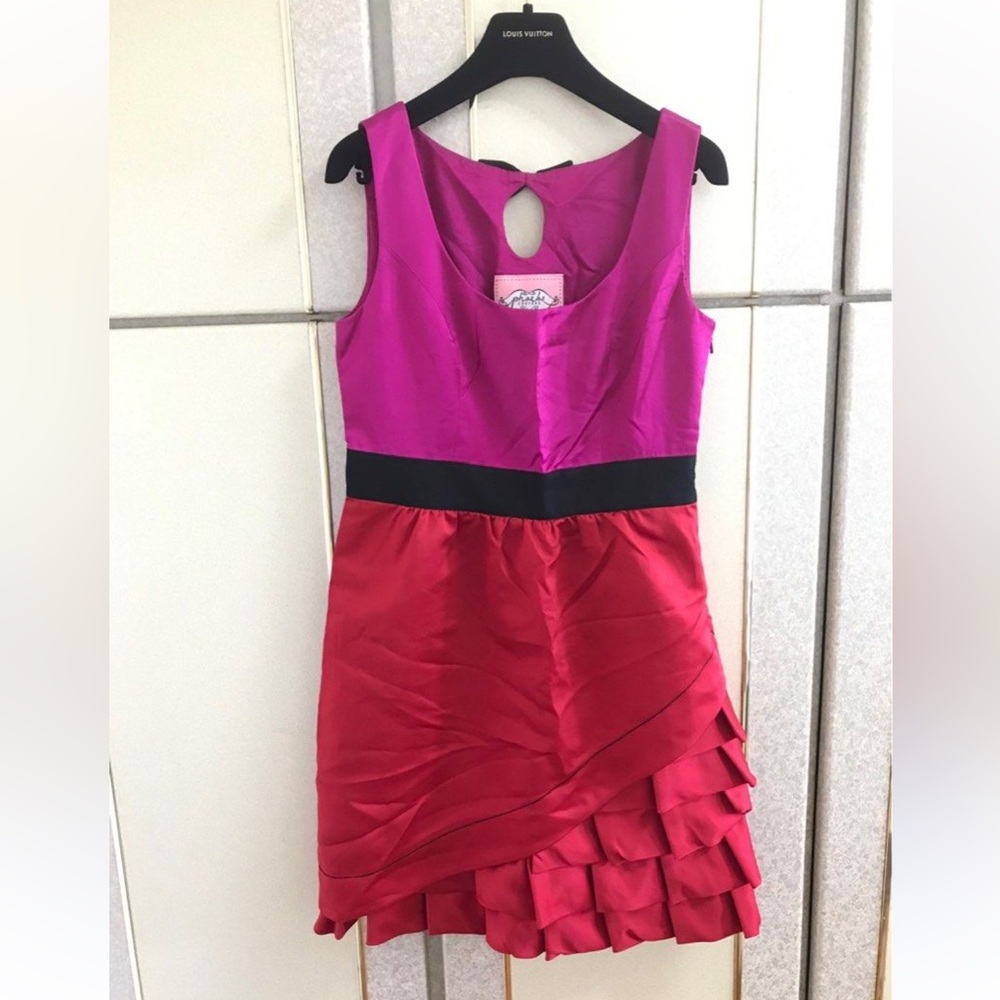 PHOEBE COUTURE Pink and Red Sleeveless Dress 4